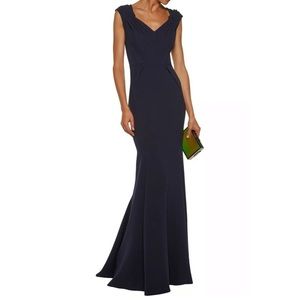 💙 ZAC POSEN Bonded Crepe Structured Mermaid Gown